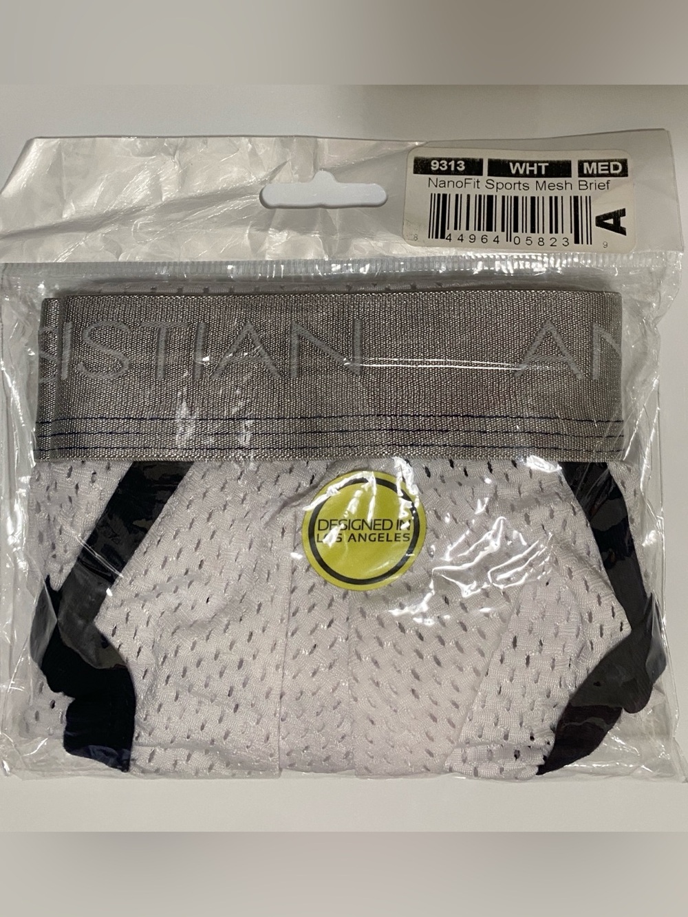 NWT! Andrew Christian NanoFit Sports Mesh Brief MED White